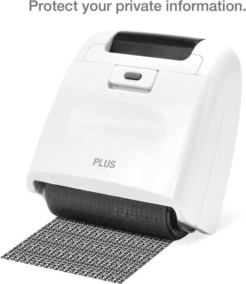 Plus Identity Theft Prevention Wide Roller Security Stamp Kit, White - Image 3