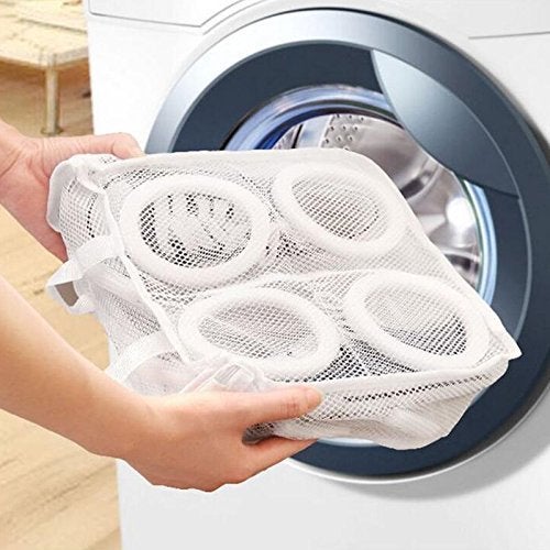 FreshDcart FDCA639 Portable Laundry Washing Bags Shoes Wash Bags With Premium Rust Free Zipper Storage Bag Store Dirty Clothes Shoes Hosiery Lingerie 38CM x 30CM x 125CM White Pack of 2 - Image 4