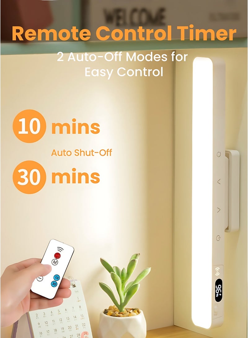 Rechargeable Wireless LED Under Cabinet Light, Magnetic Closet Light with Remote Control, 2500mAh Battery, 5 Dimmable Brightness Levels, Eye Care Night Light for Kitchen, Wardrobe, Bedroom - Image 3