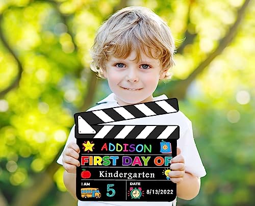 FLYAB First and Last Day of School Chalkboard Sign - Double Sided Board Personalized 1st Day of Back to School Photo Prop Sign for Kindergarten Preschool Kids Girls Boys - Image 4