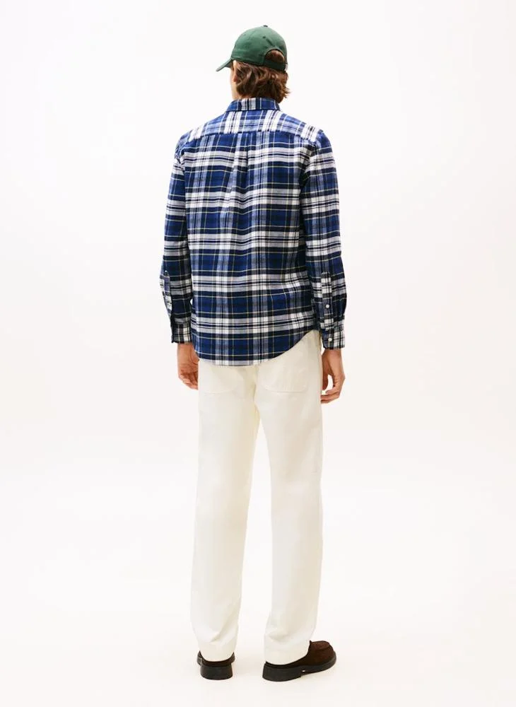 تومي هيلفيغر قميص كاروهات من الفلانيل بقصة عادية