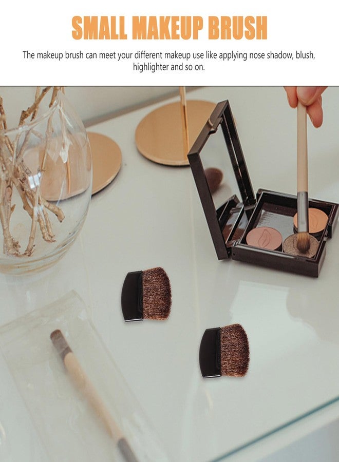 Beaupretty Small Makeup Brush 4pcs Makeup Brush Blush for Makeup Blush Brush for Cheeks Face Powder Brush Make up Flakes Black Handle Paint Makeup Tools Miss Horse Hair Semicircle - Image 3