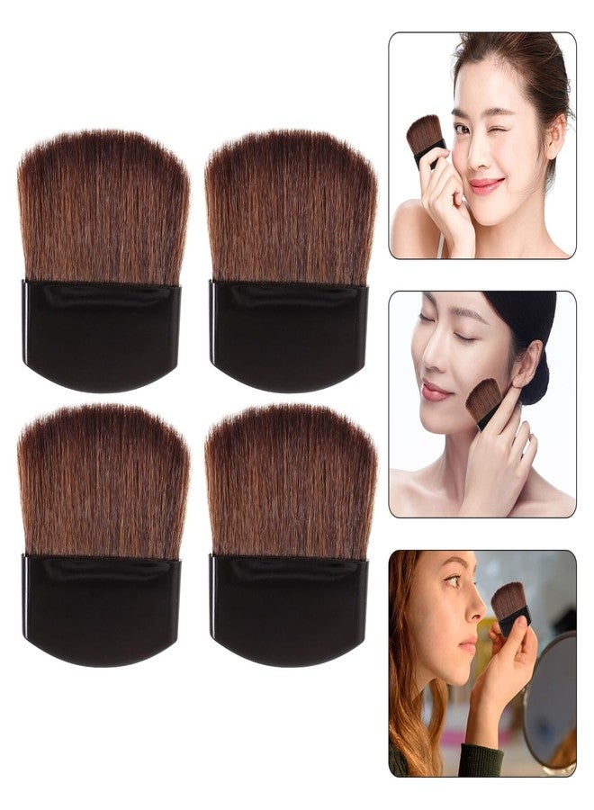 Beaupretty Small Makeup Brush 4pcs Makeup Brush Blush for Makeup Blush Brush for Cheeks Face Powder Brush Make up Flakes Black Handle Paint Makeup Tools Miss Horse Hair Semicircle - Image 5