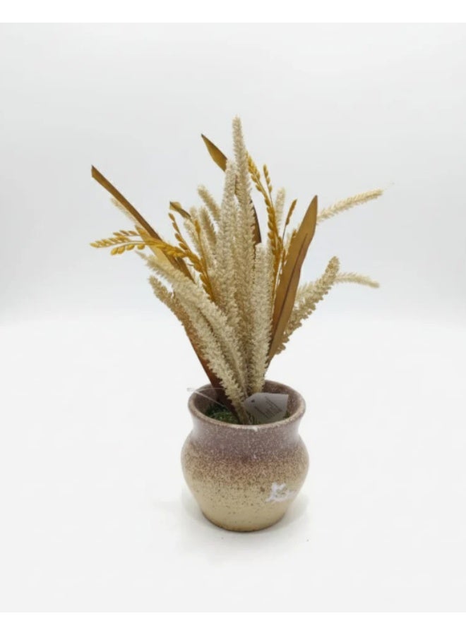 AKDC Next Rose Artificial Greenery Plant - Lush Leaves in Ceramic Pot, Enhances Indoor Air Quality Feel Without Care, 35 cm,"- Lush polystyrene foam leaves for greenery illusion. - Image 2