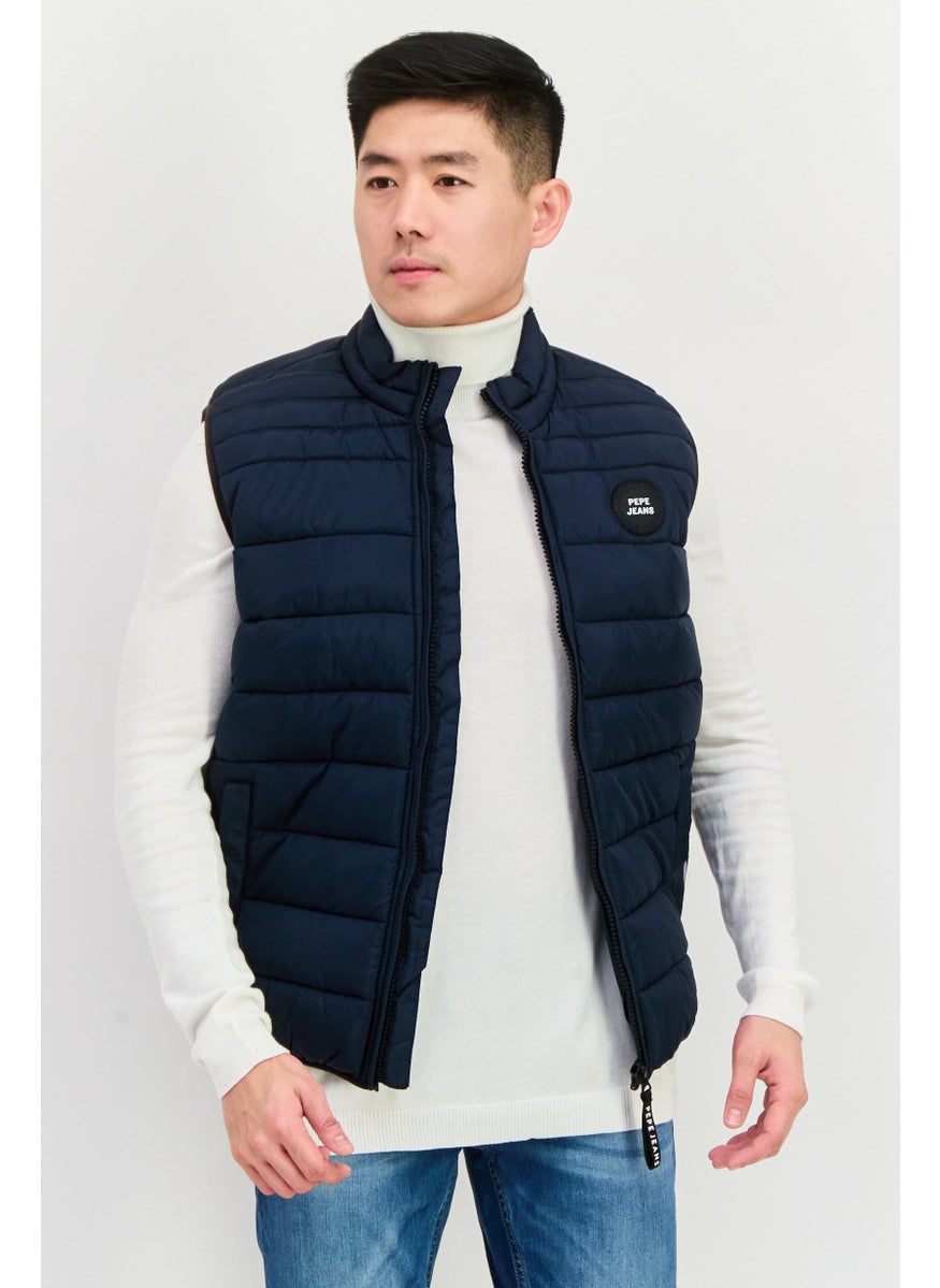 Men Brand Logo Sleeveless Puffer Vest Jacket, Navy Blue - pzsku/ZAA2670F33F9B34ED1BDFZ/45/_/1737642564/b42c1d18-9f70-46cf-a041-e675f9487bb6