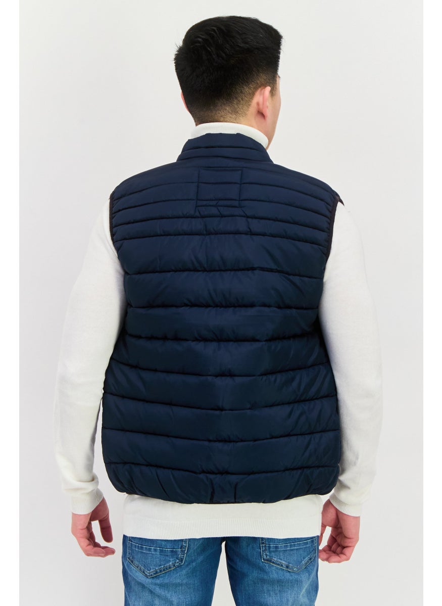 Men Brand Logo Sleeveless Puffer Vest Jacket, Navy Blue - pzsku/ZAA2670F33F9B34ED1BDFZ/45/_/1737642566/b2dc8518-b9c7-4118-9678-e2e36aea5e85