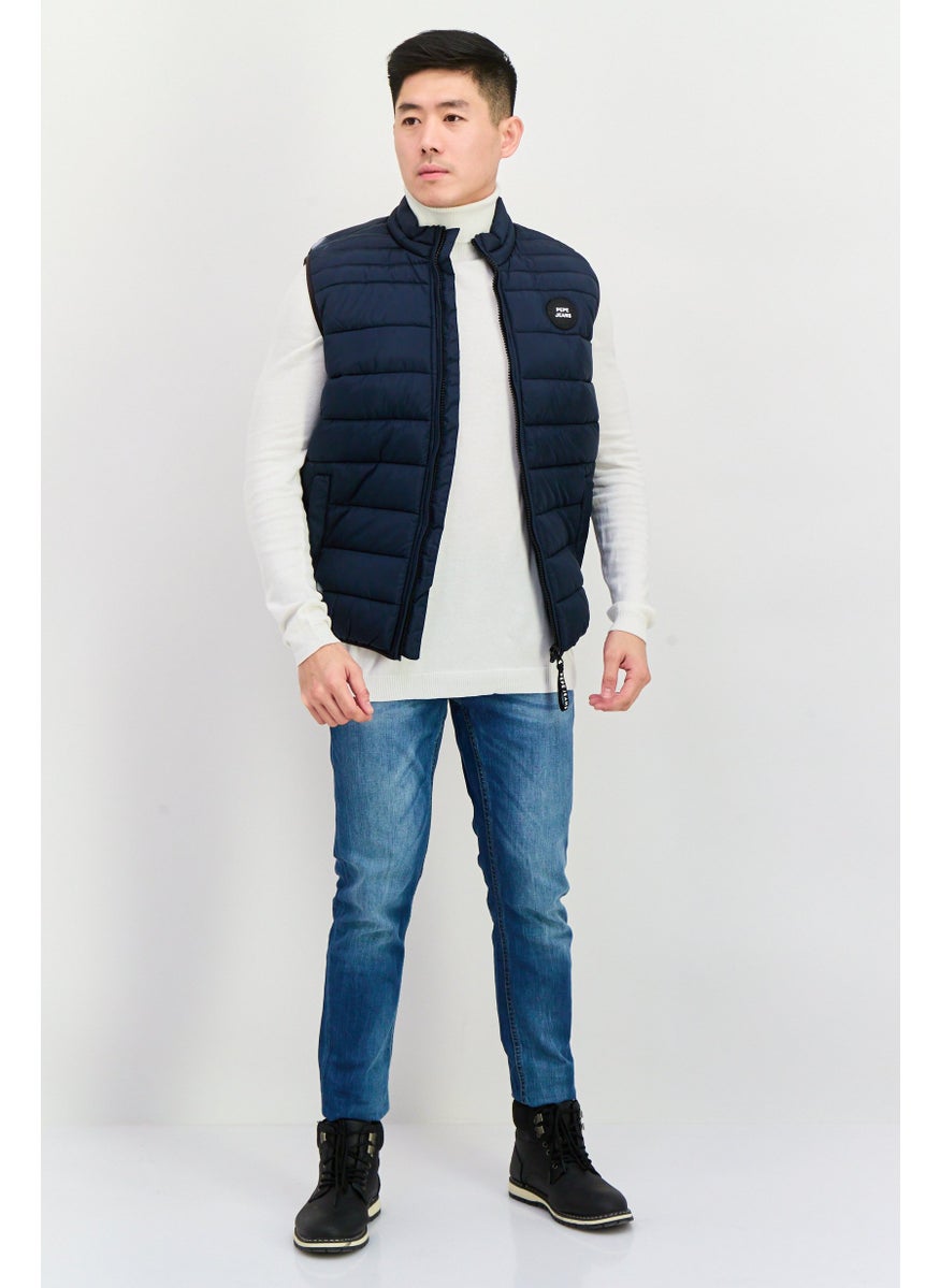 Men Brand Logo Sleeveless Puffer Vest Jacket, Navy Blue - pzsku/ZAA2670F33F9B34ED1BDFZ/45/_/1737642570/f69ca59d-13a5-40e3-89f6-e344909df92f