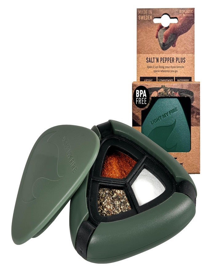 Light My Fire Salt & Pepper Shakers — Travel Salt and Pepper Shakers — Travel Spice Kit Portable Spice Shaker — Multi Spice Container and Salt Dispenser for Outdoor Picnic Camping (Sage Green) - Image 1