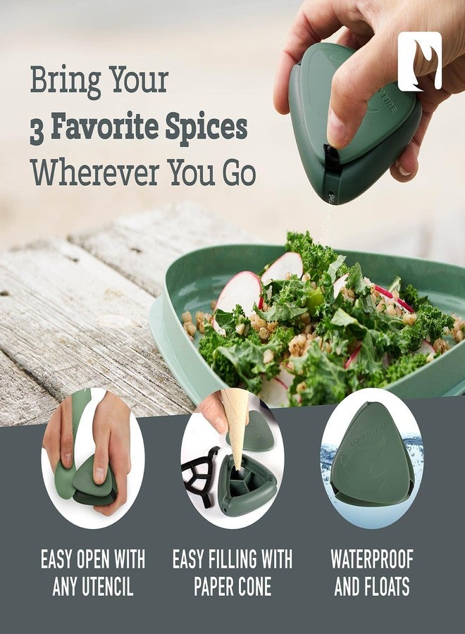 Light My Fire Salt & Pepper Shakers — Travel Salt and Pepper Shakers — Travel Spice Kit Portable Spice Shaker — Multi Spice Container and Salt Dispenser for Outdoor Picnic Camping (Sage Green) - Image 3