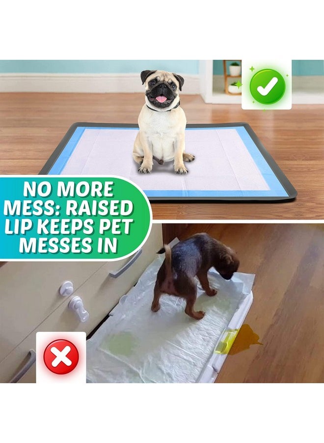 Skywin TidyFriend Dog Pad Holder Tray 36 x 36 Inches - Silicon Wee Wee Pad for Training, No Spill Pee Pad for Dogs - Easy to Clean and Store Perfect for Dog Potty Tray (Grey)  - Image 3