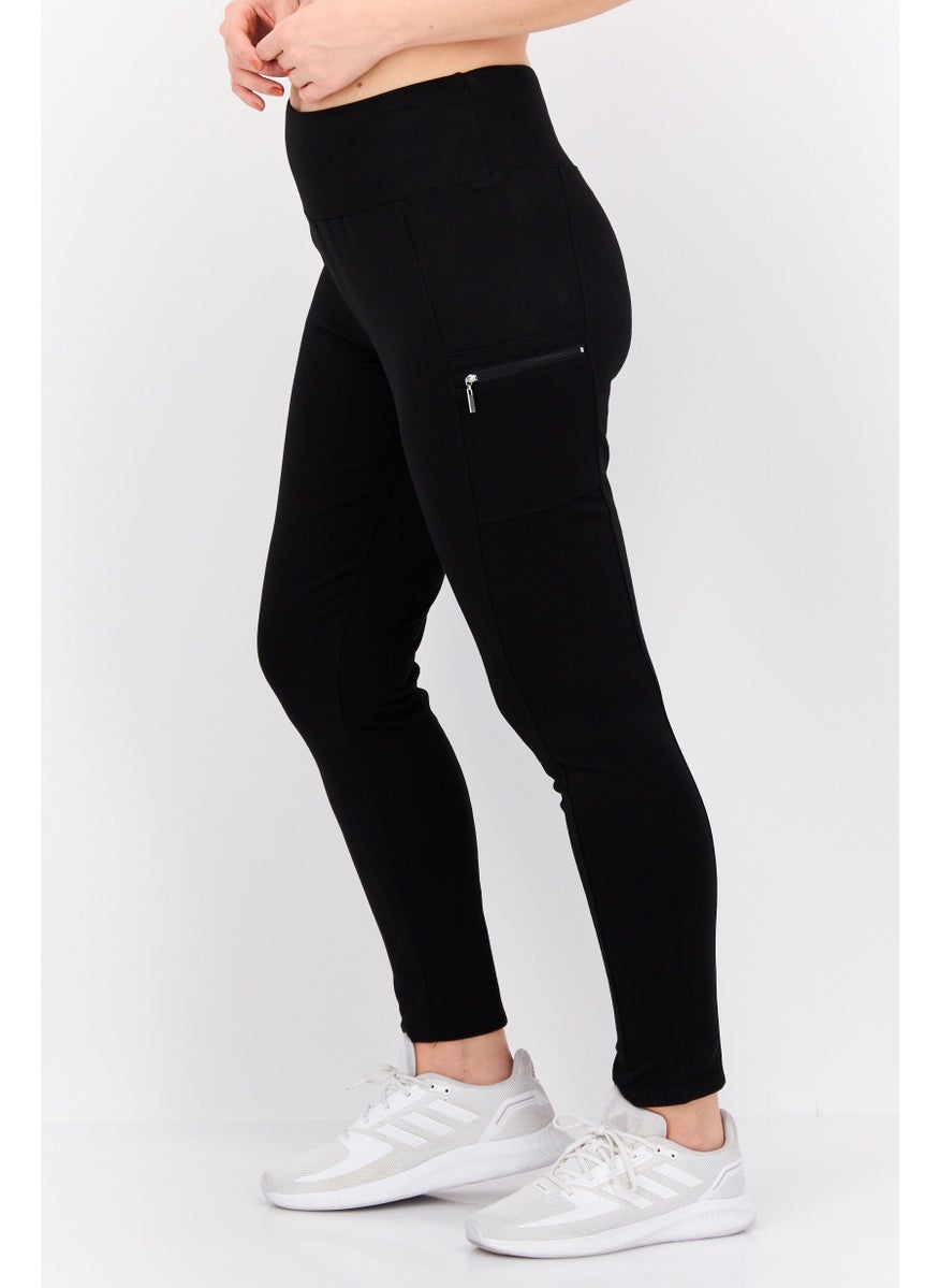 Tahari Sports - Women Sportswear Fit Training Leggings, Black - Image 1