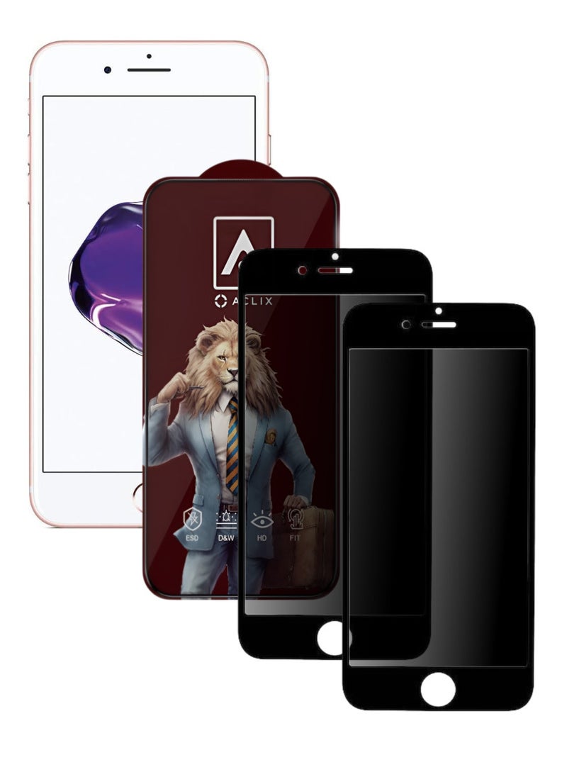 ACLIX 2 Pieces Antistatic ESD Dustof Premium Quality High Definition Anti-Spy Privacy Tempered Glass Screen tector Designed For  iPhone 7 Plus - Image 1