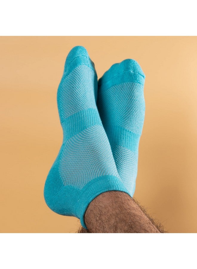موش جوارب بطول الكاحل مصنوعة من ألياف الخيزران فائقة النعومة ومضادة للرائحة وجيدة التهوية ومضادة للتقرحات للرجال والنساء للجري والرياضة والجيم (عبوة من 3 قطع) - Image 4