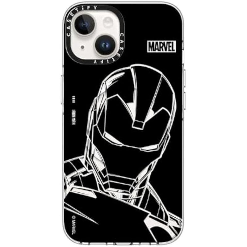 Casetify Clear iPhone 14 Case 【Iron Man Co-Lab/Not Yellowing / 6.6ft Drop Protection/Compatible with Magsafe】 - Iron Man - Black - Clear - Image 1