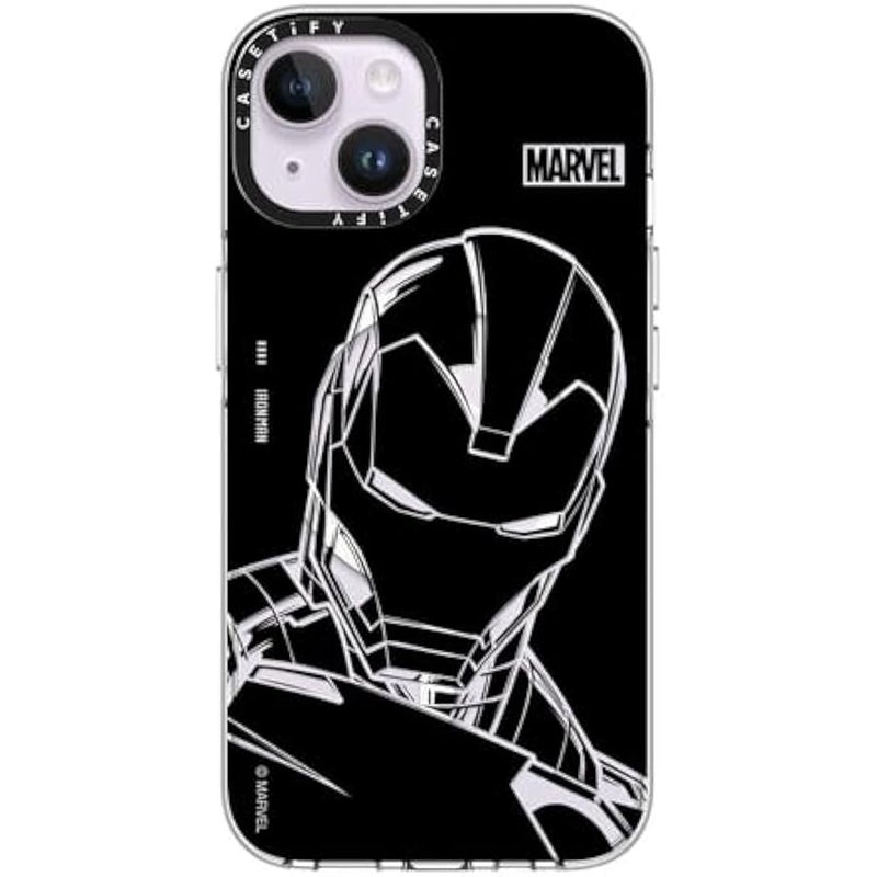 Casetify Clear iPhone 14 Case 【Iron Man Co-Lab/Not Yellowing / 6.6ft Drop Protection/Compatible with Magsafe】 - Iron Man - Black - Clear - Image 2