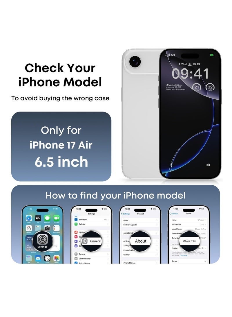 راكسوم غطاء سيليكون سائل ناعم لهاتف iPhone 17 Air | جراب واقٍ مقاوم للصدمات مع بطانة من الألياف الدقيقة | جراب هاتف نحيف وخفيف الوزن ومضاد للخدش وناعم الملمس لهاتف iPhone 17 Air مقاس 6.5 بوصة - Image 2