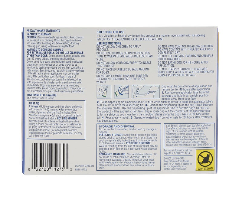 Hartz UltraGuard Pro Flea & Tick Topical Dogs & Puppies Treatment & Prevention, 6 Months, 5-14 lbs - Image 2