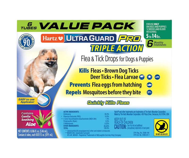 Hartz UltraGuard Pro Flea & Tick Topical Dogs & Puppies Treatment & Prevention, 6 Months, 5-14 lbs - Image 1