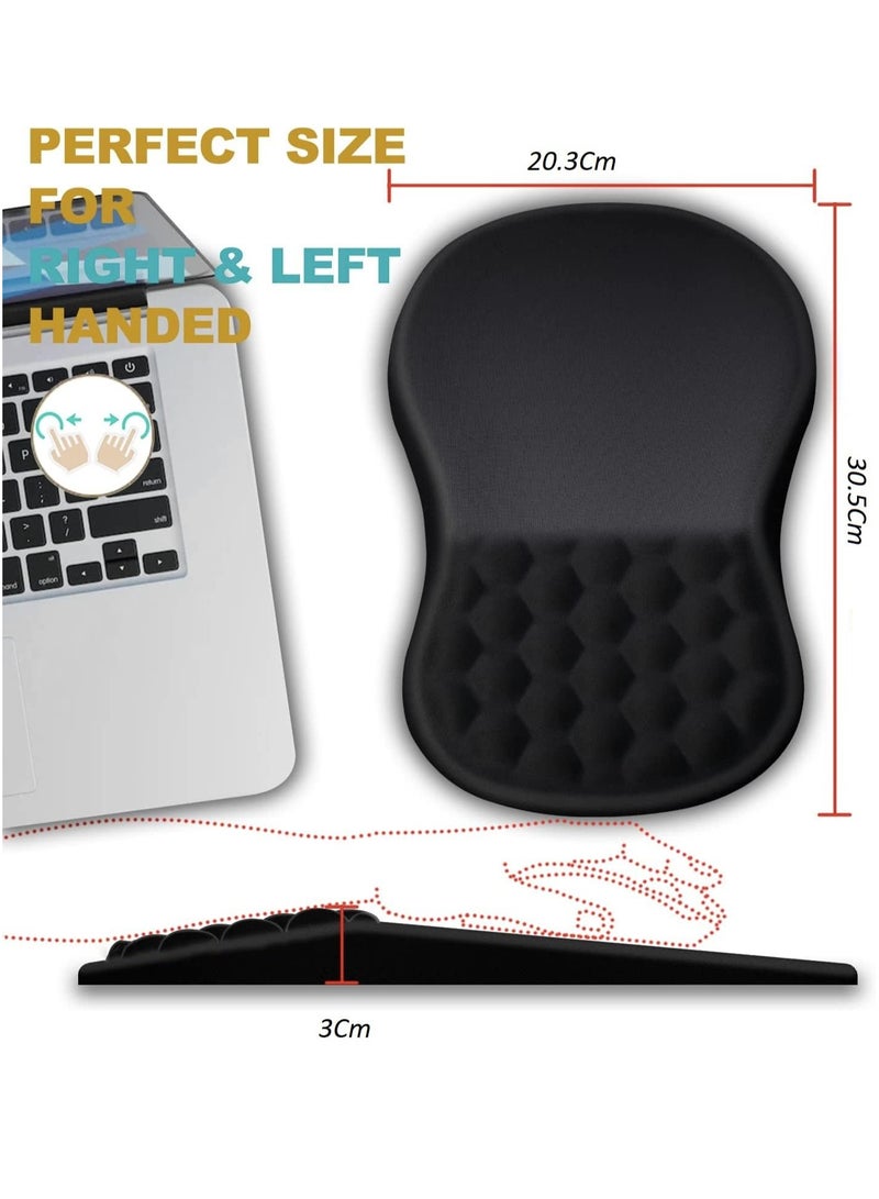 erorex Mouse Pad Wrist Support Ergonomic Pain Relief Keyboard Rest Comfortable Memory Foam With Non-Slip PU Base Mouse Pads For Desk Computer Keyboard Home Office (Round) - Image 3