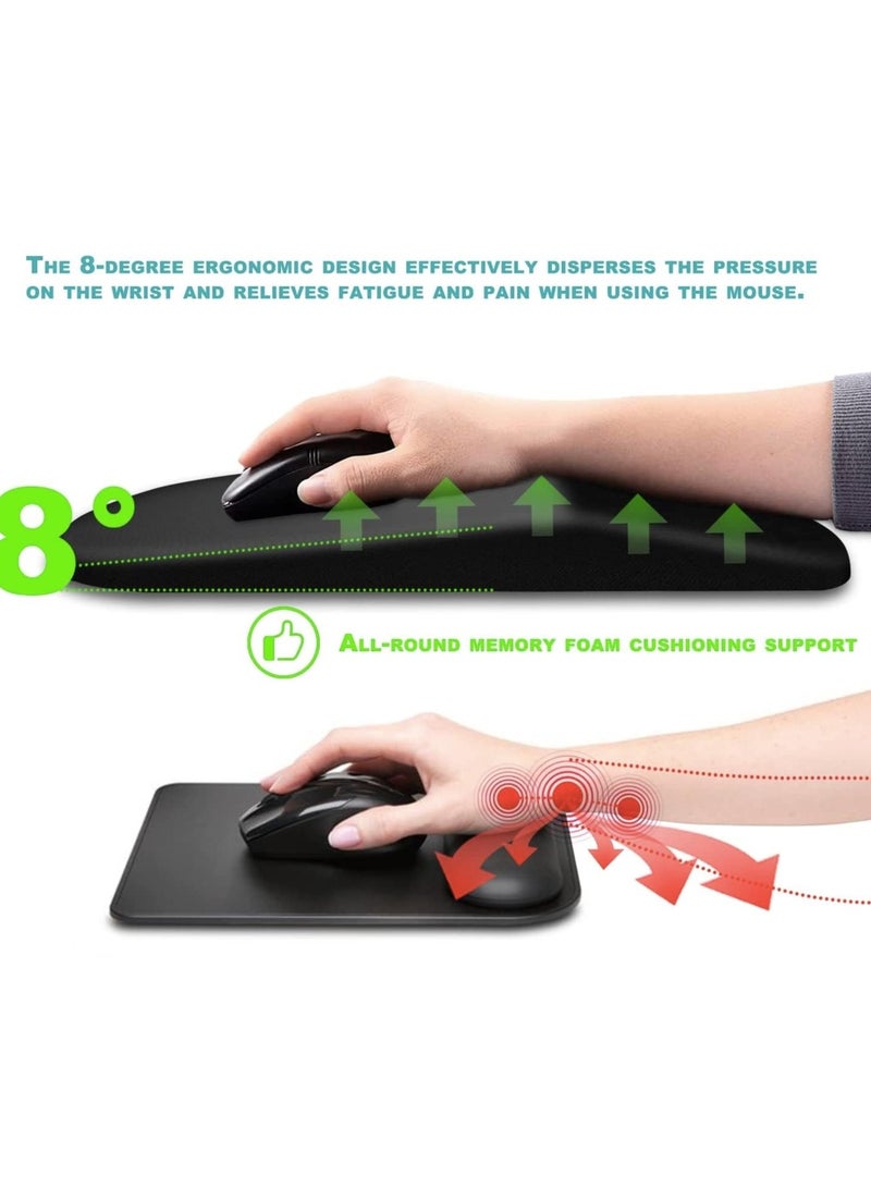 erorex Mouse Pad Wrist Support Ergonomic Pain Relief Keyboard Rest Comfortable Memory Foam With Non-Slip PU Base Mouse Pads For Desk Computer Keyboard Home Office (Round) - Image 4