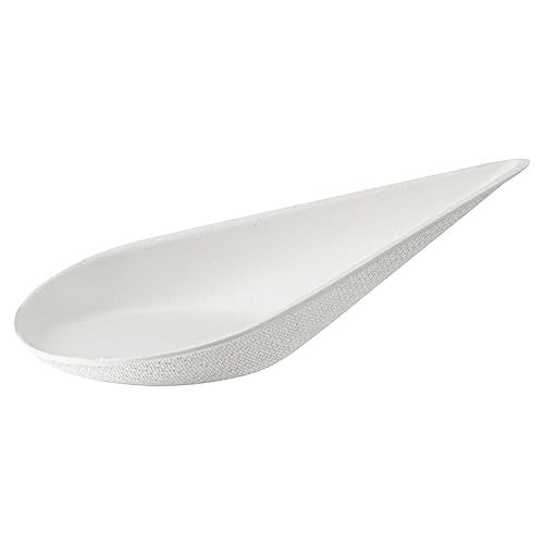 Restaurantware Tasting Spoons 100 Pack 425 Inch Pulp Safe Home Compostable Teardrop Mini Spoon EcoFriendly Sugarcane Bagasse Disposable Utensils for Catering Food Tasting - Image 3