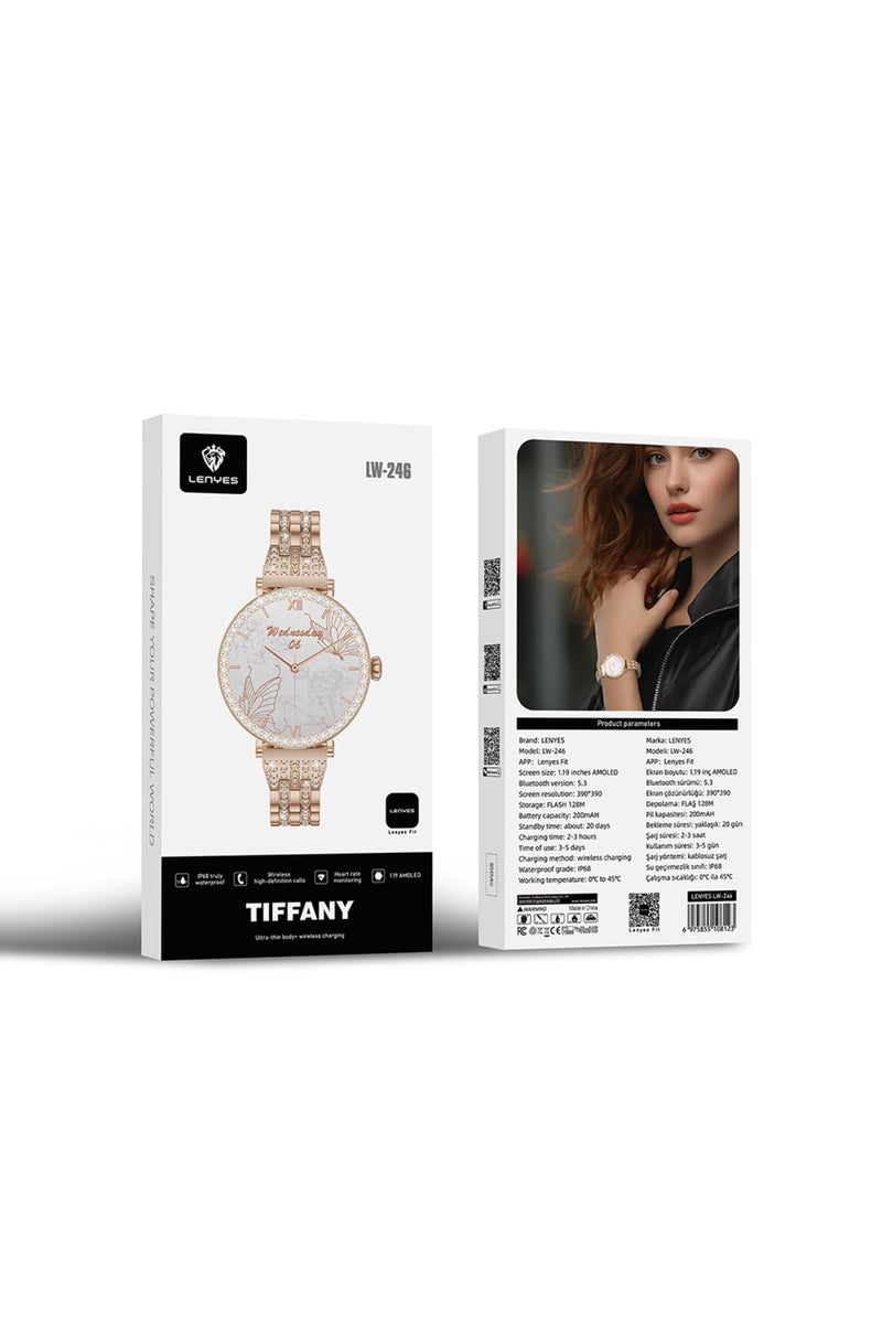 Lenyes LW-246 Smart Watch with Bluetooth Calling, Fitness Tracker, Heart Rate & Sleep Monitoring, Multi-Sport Modes, Smart Notifications, Gold - Image 5