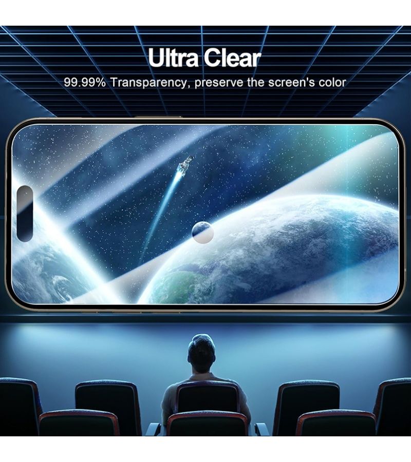 Transparent Screen Protector 6 Pack for iPhone 16 Plus Case Friendly 9H Tempered Glass - Image 4