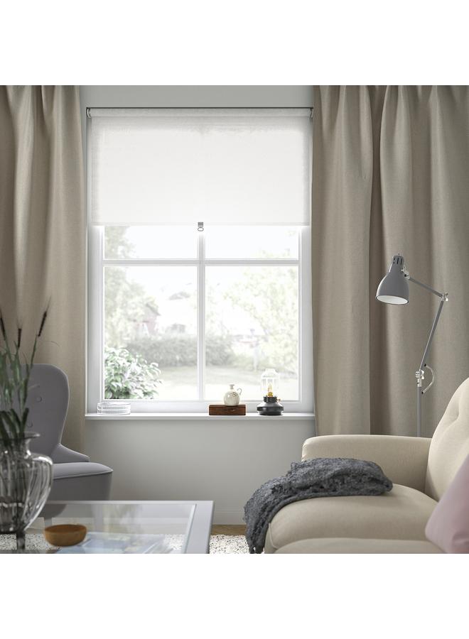 Zaboon Room darkening curtains, 1 pair, with heading tape/light grey, 145x300 cm - Image 3