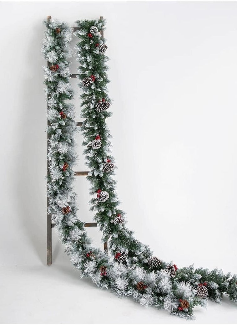 Generic - Artificial Wreath 270 Cm Outdoor Wreath Pine Tree Wreath Reddish Berries Cedar Cones Festive Decoration (C) - Image 1