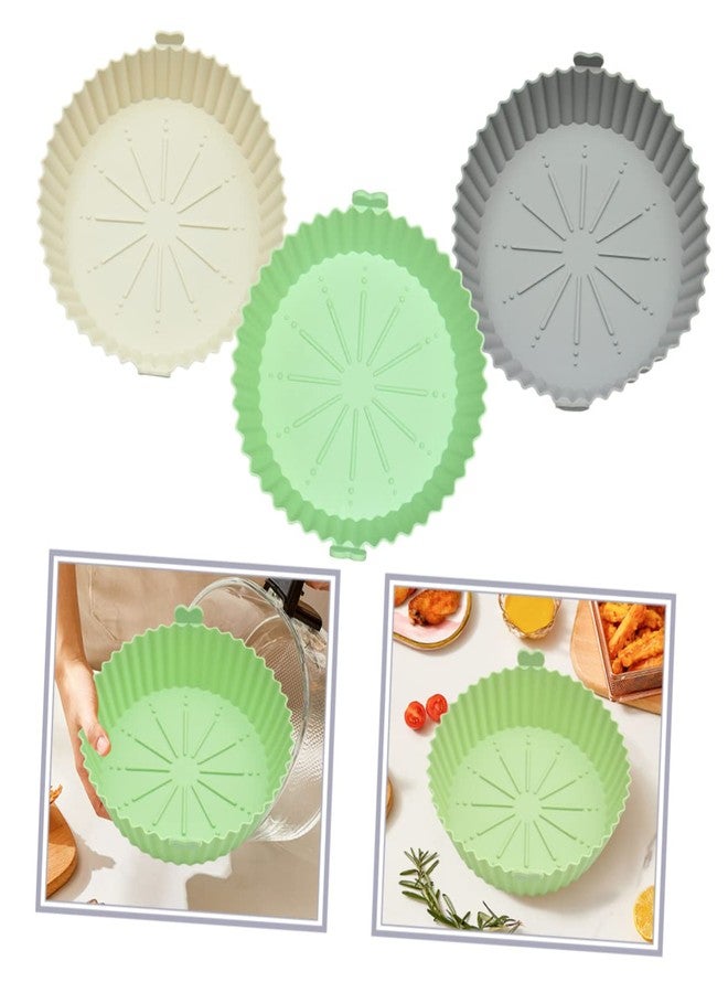 JECOMPRIS 3pcs Foldable Silicone Fryer Insert: Kitchen Baking Pad - Oven & Microwave Heating For Weekend Snacks (8.25in) - Image 2