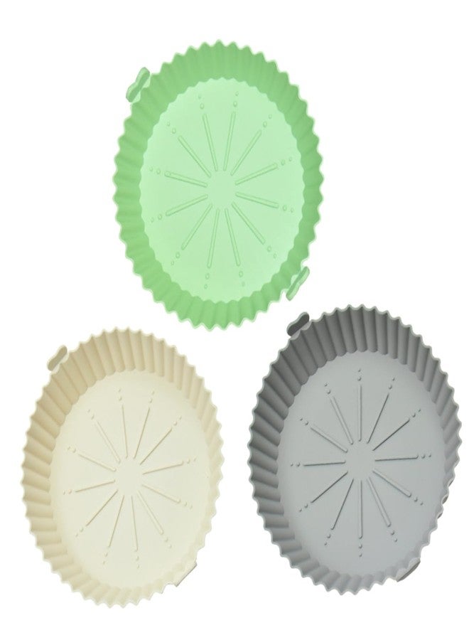 JECOMPRIS 3pcs Foldable Silicone Fryer Insert: Kitchen Baking Pad - Oven & Microwave Heating For Weekend Snacks (8.25in) - Image 1