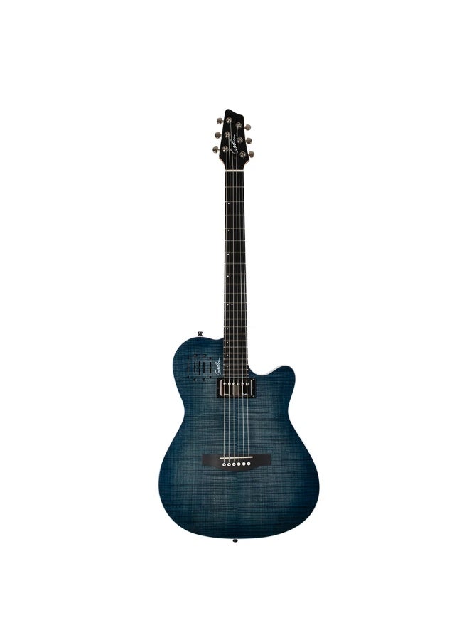 Godin A6 Ultra Denim Blue Flame Electro Acoustic Guitar - Image 1