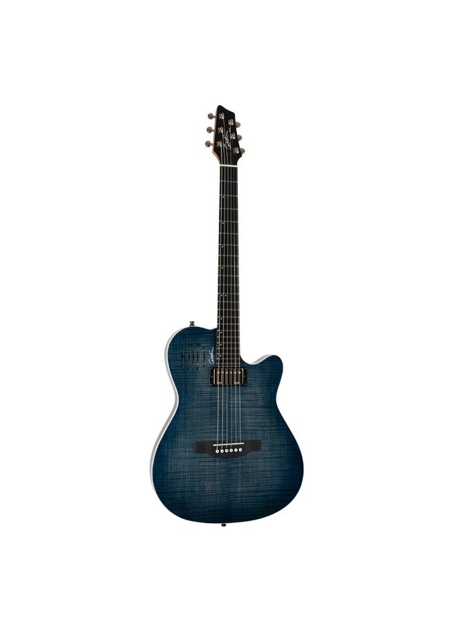 Godin A6 Ultra Denim Blue Flame Electro Acoustic Guitar - Image 3
