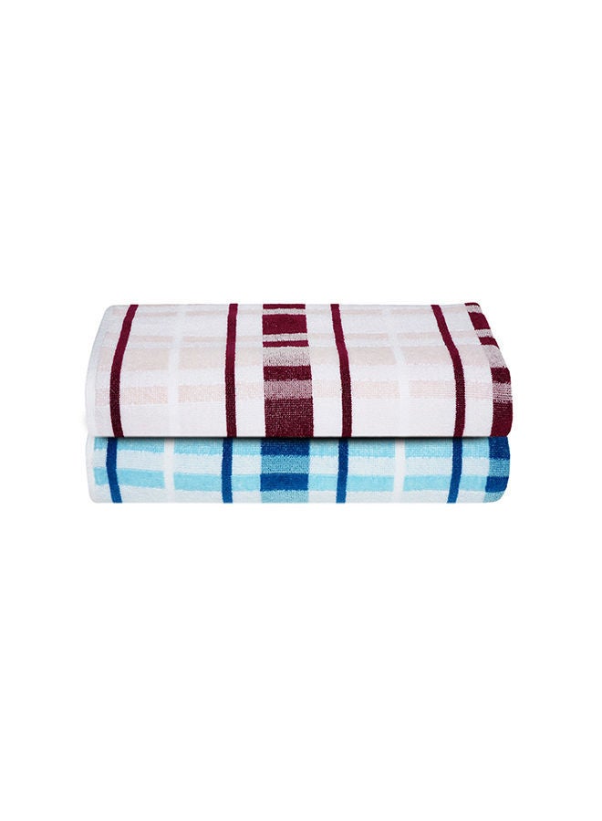 NIBEMINENT 2-Piece Bath Towel Set Multicolour 75x150cm - Image 1