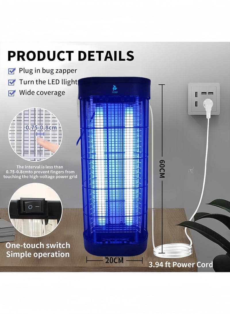 ليشب 3800V مزدوجة 15W البعوض محاصرة البعوض القاتل الكهربائية ، ذبابة القاتل ، في الأماكن المغلقة في الهواء الطلق الحشرات الطائرة ، عالية الطاقة الأشعة فوق البنفسجية البعوض القاتل ، مناسبة للأسر ، فناء ، الفناء الخلفي ، والتخييم - Image 2