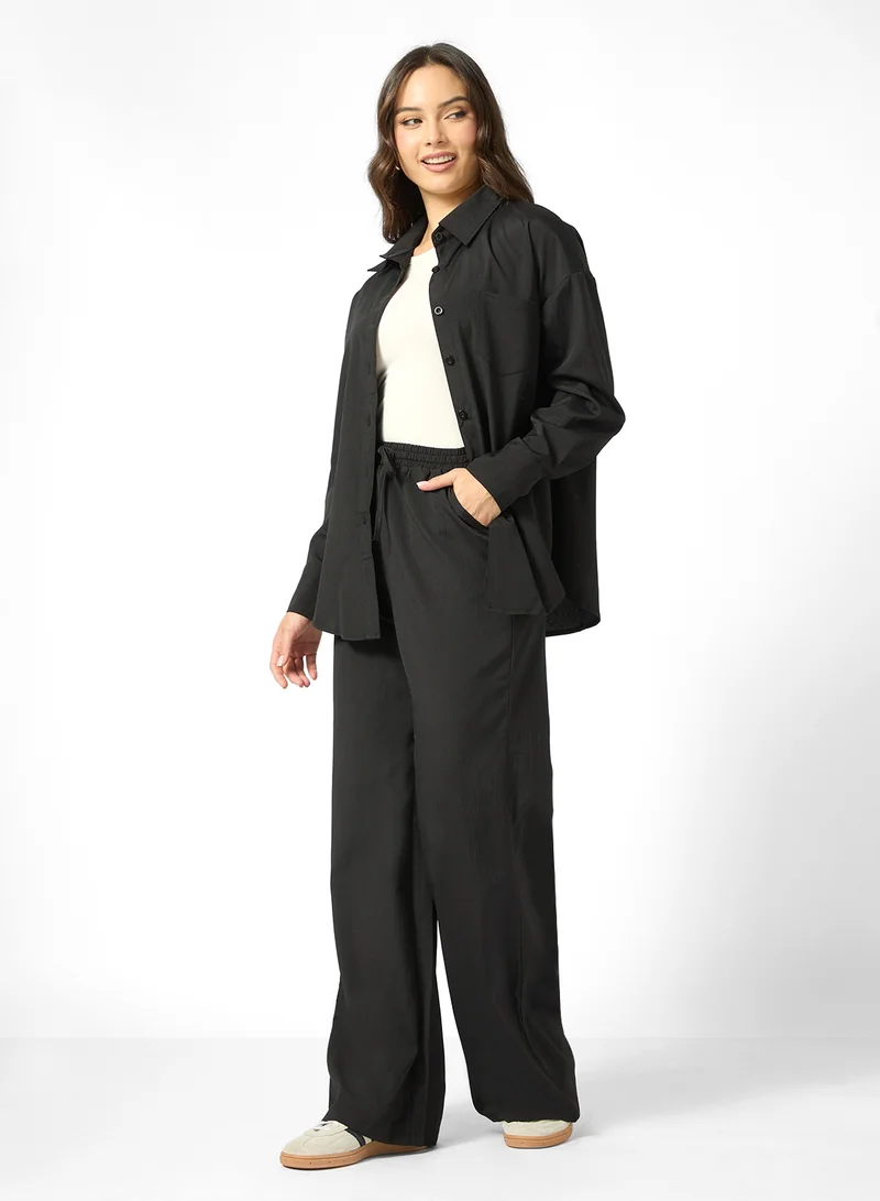 جينجر Oversize Shirt & Pant Coord Set