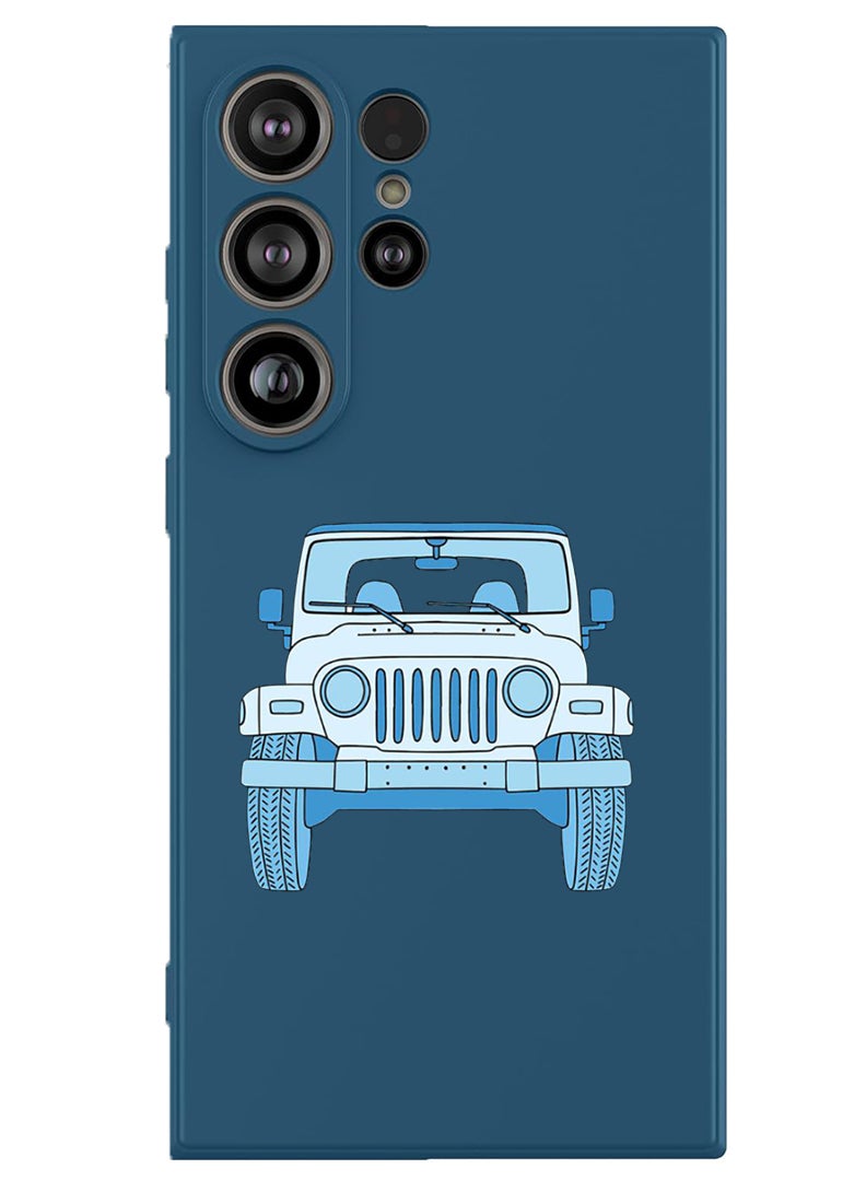 Theodor Protective Slim Fit Case Liquid Silicone Cover with Full Body Protection Anti-Scratch Shockproof Case For Samsung Galaxy S25 Ultra (Blue) - Jeep - Image 1