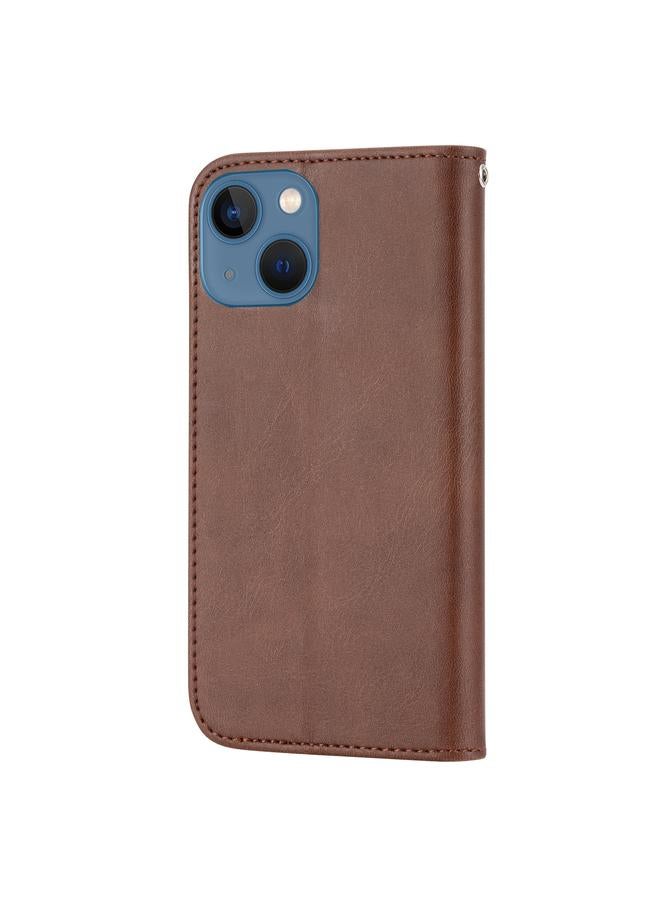 Zaboon Case For iPhone 13 mini Cubic Grid Calf Texture Magnetic Closure Leather Phone Case - Image 3