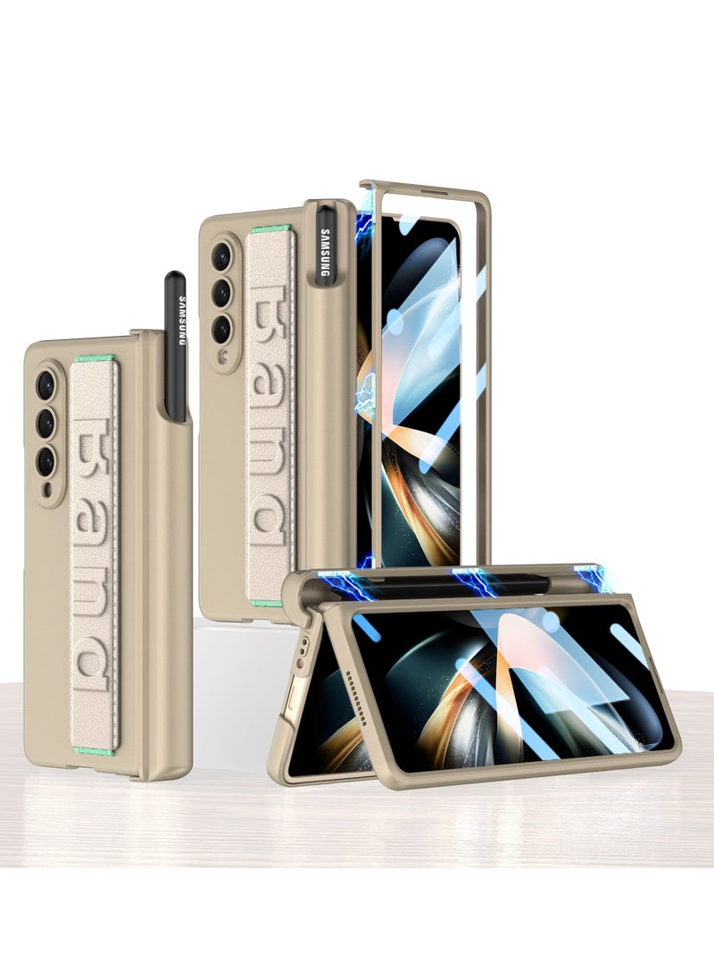 General - Samsung Fold 4 Galaxy Z Fold 4 Case with Hand Strap and S Pen Holder, 360° Hinge Protection, Magnetic Screen Protector for Galaxy Fold 4 - Image 1