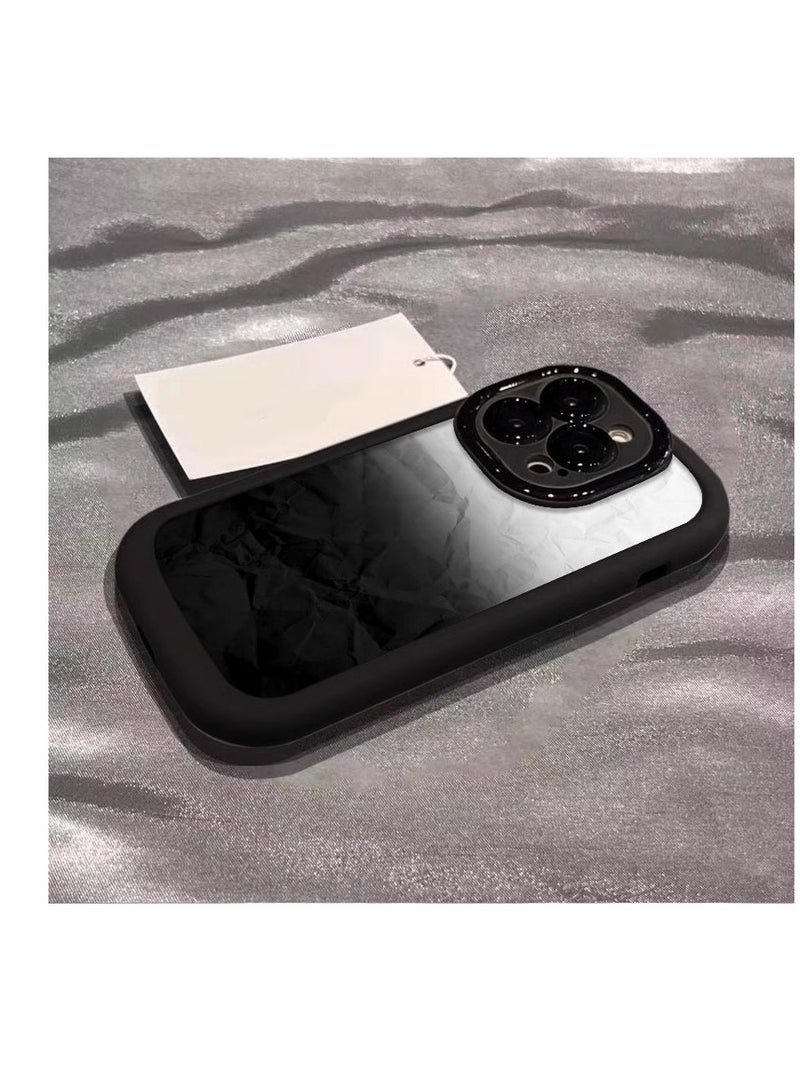 NIBEMINENT Minimal Gradient Protective TPU Case Cover For iPhone 14 Plus, Black/Crease Gradient