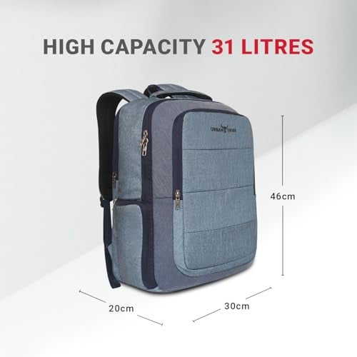 URBAN TRIBE Rumble 31 Liters Indigo Laptop Office Travel Backpack For Men And Women, Boys And Girls | Laptop Travel Bagpack | Rain Cover & Lunch Bag With Lunch Box - Image 5