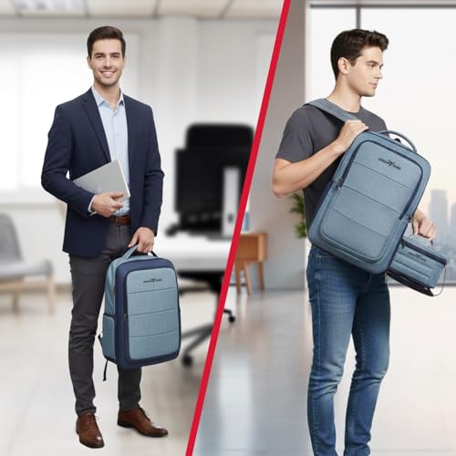 URBAN TRIBE Rumble 31 Liters Indigo Laptop Office Travel Backpack For Men And Women, Boys And Girls | Laptop Travel Bagpack | Rain Cover & Lunch Bag With Lunch Box - Image 2