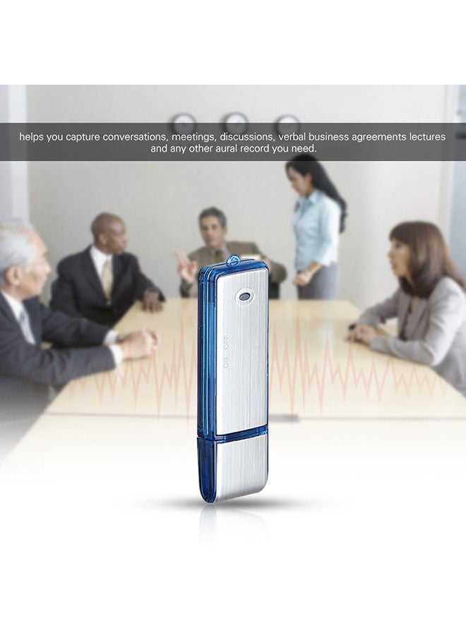 NIBEMINENT USB Voice Recorder OS0714BL Silver/Blue - Image 4