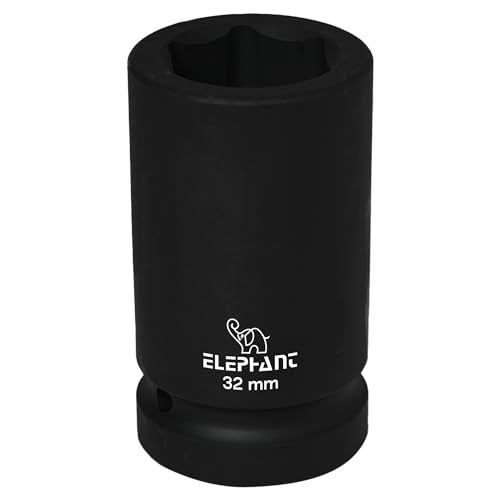 Elephant Metal 1 Inch Square Drive STD Impact Socket | 6-Point | 90 mm Length | 32 mm Size - Image 2
