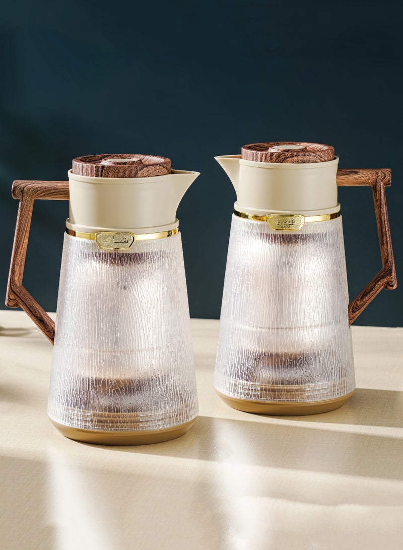 Royal Camel Royal Camel Blizzard Two-Piece Thermos Set 1L+1L Wooden Golden/Light Brown