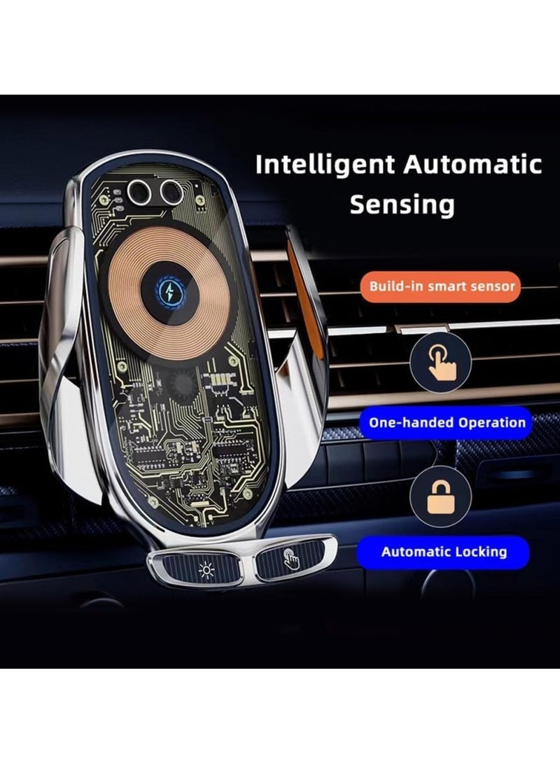 WINCA 2 Wireless Charger Car Centrt Console and Car Air Vent Mount Holder Cradle Magnetic Charging Pad 360 Degree Rotation Universal Cell Phone Mount Compatible Phone, Black - Image 3