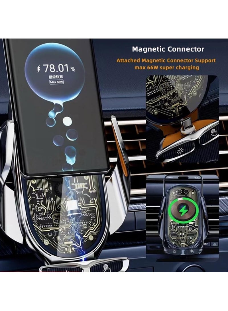 WINCA 2 Wireless Charger Car Centrt Console and Car Air Vent Mount Holder Cradle Magnetic Charging Pad 360 Degree Rotation Universal Cell Phone Mount Compatible Phone, Black - Image 4