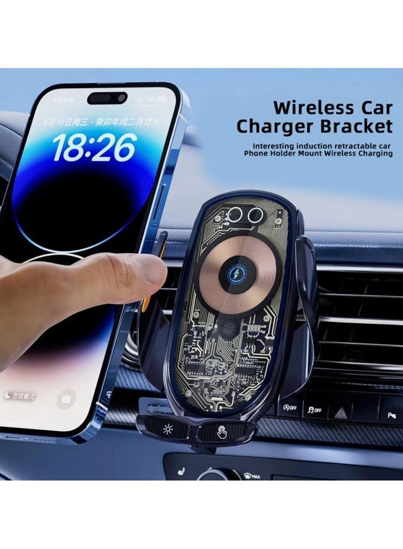 WINCA 2 Wireless Charger Car Centrt Console and Car Air Vent Mount Holder Cradle Magnetic Charging Pad 360 Degree Rotation Universal Cell Phone Mount Compatible Phone, Black - Image 5