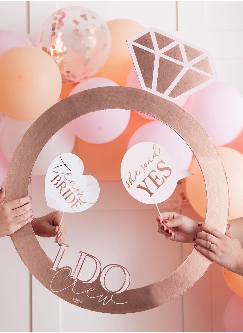 Ginger Ray - Rose Gold Ring Photo Booth Frame - Image 1