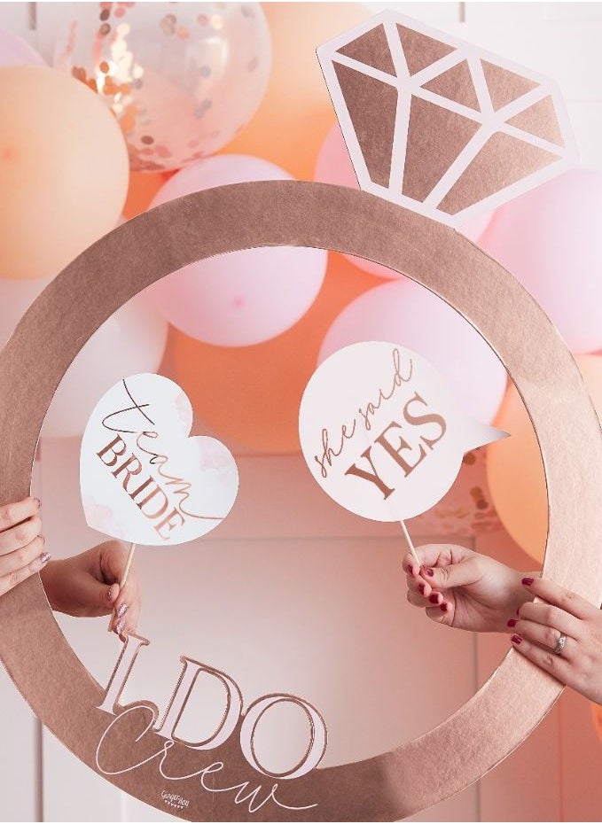 Ginger Ray - Rose Gold Ring Photo Booth Frame - Image 1